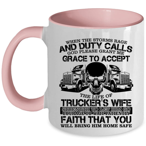 Cool Gift For Trucker's Wife Coffee Mug, Trucker's Wife Accent Mug