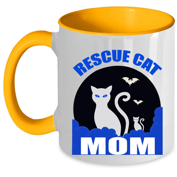 Best Gift For Mom Coffee Mug, Rescue Cat Mom Accent Mug