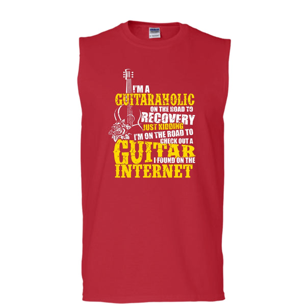 I'm A Guitaraholic T Shirt, I Found In The Internet Tank Top (Men's Cotton Sleeveless)