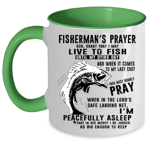 Cool Gift For Fisherman Coffee Mug, Fisherman's Prayer Accent Mug