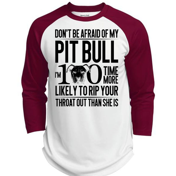 Don't Be Afraid Of My Pit Bull T Shirt, I Love Pit Bull T Shirt, Awesome T-Shirts  (Polyester Game Baseball Jersey)