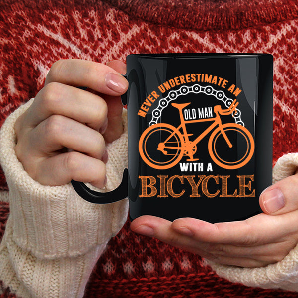 An Old Man With A Bicycle Coffee Mug, Cool Grandpas Coffee Cup
