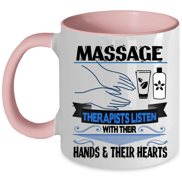 Their Hand And Their Heart Coffee Mug, Massage Therapists Accent Mug