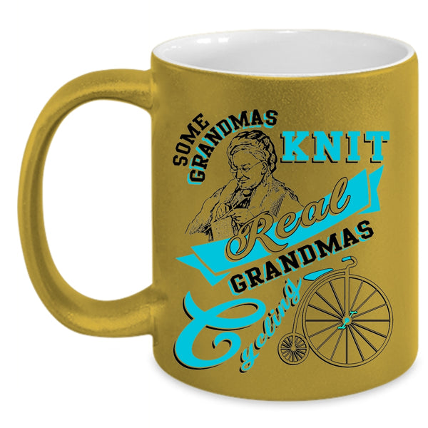 Cool Grandmas Coffee Mug, Real Grandmas Cycling Accent Mug