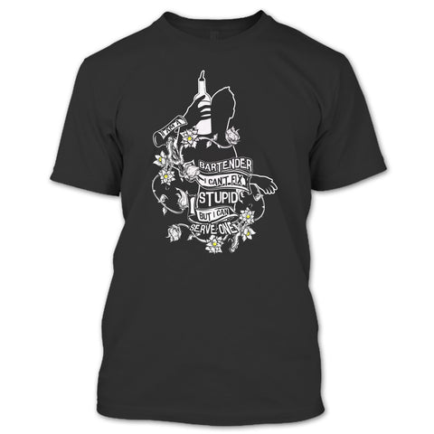 A black t-shirt with the shopify logo