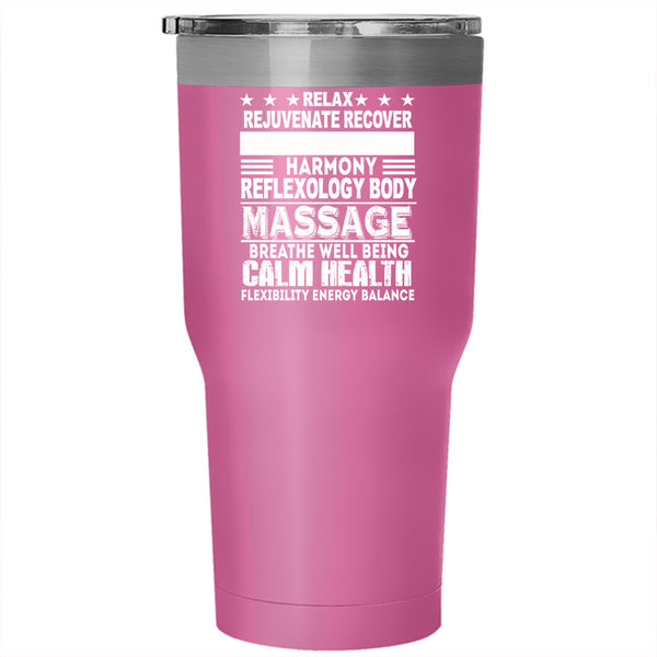 Massage Therapist Tumbler 30 oz Stainless Steel, Calm Health Travel Mug