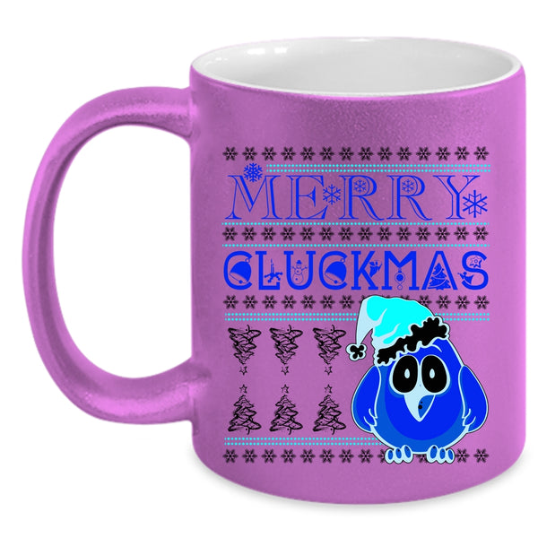 Cute Christmas Gift For Farmer Coffee Mug, Merry Cluckmas Accent Mug