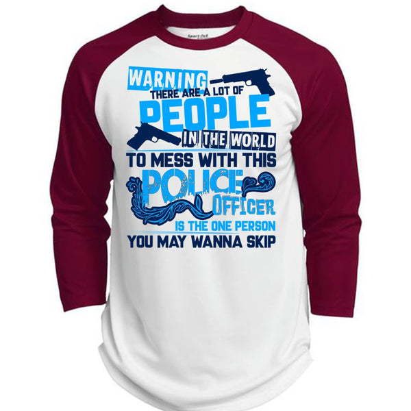 Mess With This Police Officer T Shirt, I Love Police T Shirt, Awesome T-Shirts  (Polyester Game Baseball Jersey)