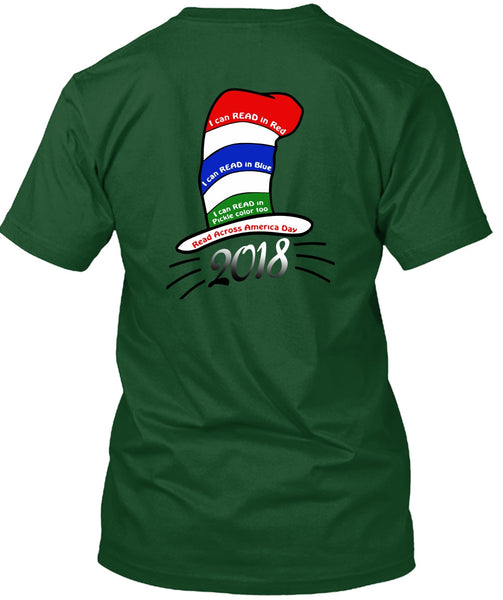 Dr. Seuss T Shirt, I Can Read In Red T Shirt, The Cat in the Hat T Shirt, I Can Read In Blue T Shirt