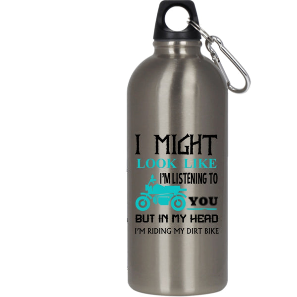 In My Head I'm Riding My Dirt Bike 20 oz Stainless Steel Bottle,Cool Riding Outdoor Sports Water Bottle