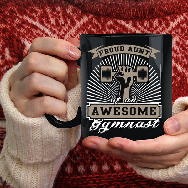 Proud Aunt Of An Awesome Gymnast Coffee Mug, Awesome Gymnast Coffee Cup
