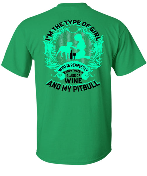 Wine And My Pit Bull T Shirt, I Love Pit Bull T Shirt