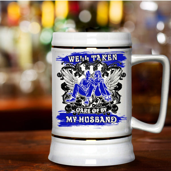 Awesome Wife Beer Stein 22oz, Well Taken Care Of My Husband Beer Mug