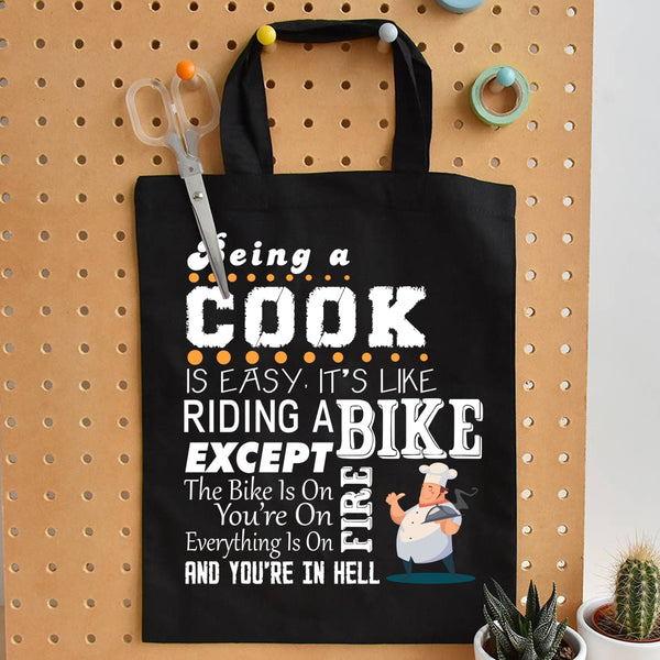 Being A Cook Is Easy Tote Bags , I'm A Chef Canvas Tote Bags