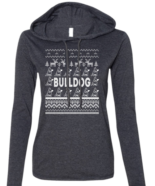 I Love Bulldog T Shirt, My Favorite T Shirt (Anvil Ladies Ringspun Hooded)