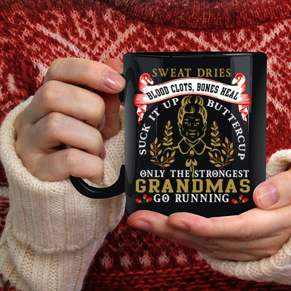 Only The Strongest Grandmas Go Running Coffee Mug, Cute Mom Coffee Cup
