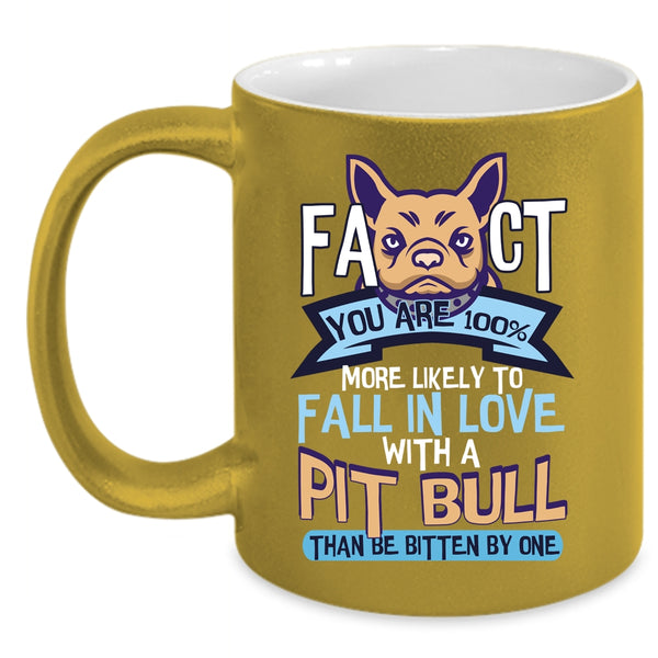 Fall In Love With A Pit Bull Coffee Mug, Cute Pit Bull Lovers Coffee Cup