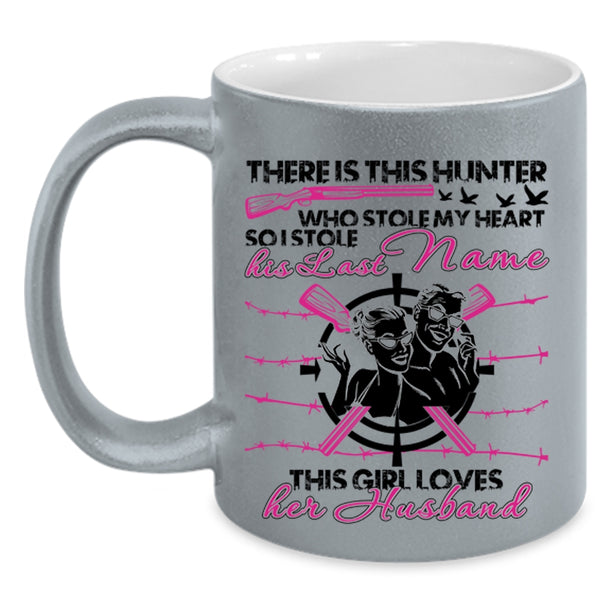 This Girl Loves Her Husband Coffee Mug, This Hunter Stole My Heart Accent Mug
