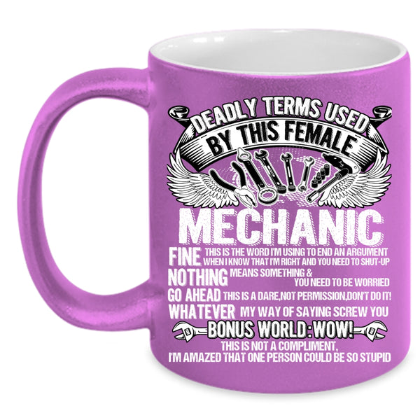 Female Mechanics Coffee Mug, Cute Gift For Female Mechanic Coffee Cup