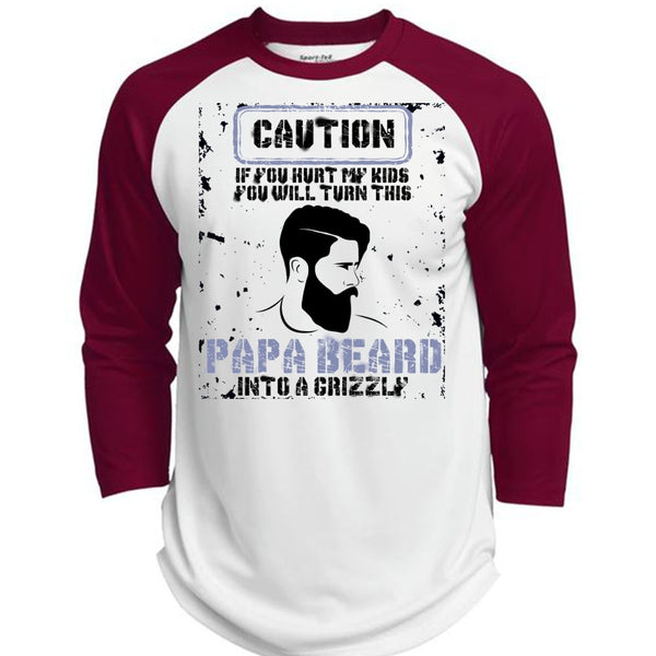 Papa Beard Into A Grizzly T Shirt, I Love Papa T Shirt, Awesome T-Shirts  (Polyester Game Baseball Jersey)
