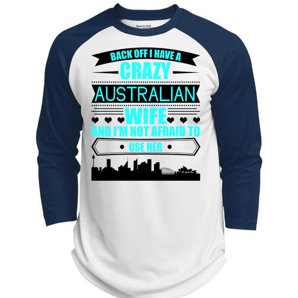 I Have A Crazy Australian Wife T Shirt, I Love Australian T Shirt, Awesome T-Shirts  (Polyester Game Baseball Jersey)