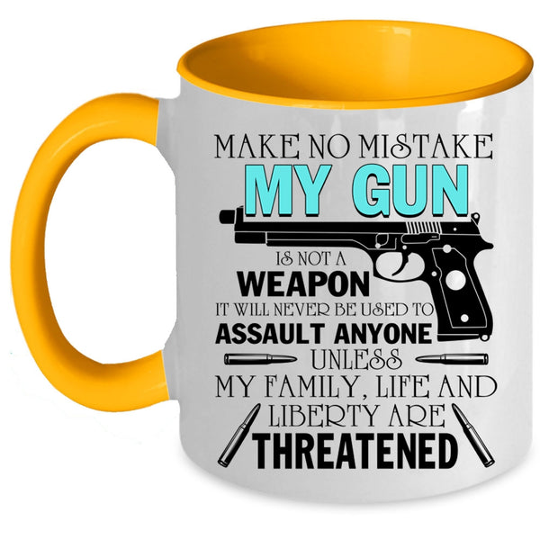 Gift For Dad Coffee Mug, My Family Life And Liberty Accent Mug