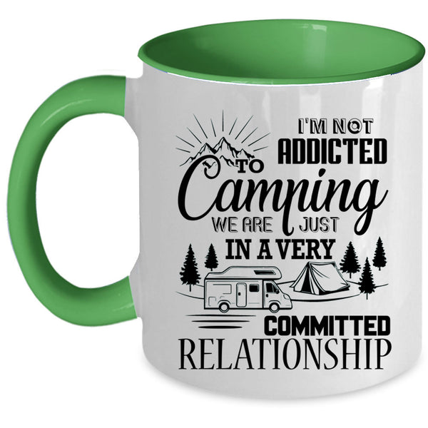 Outdoor Coffee Mug, I'm Not Addicted To Camping Accent Mug