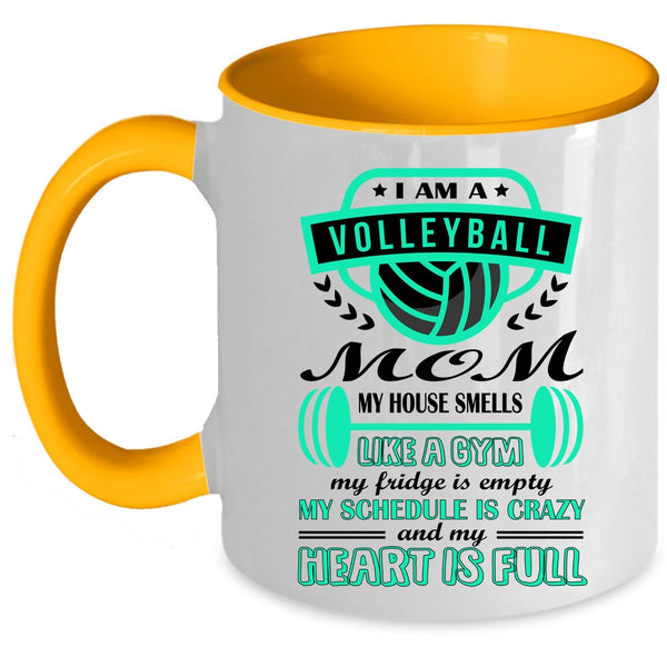 Funny Volleyball Mom Coffee Mug, I Am A Volleyball Mom Accent Mug