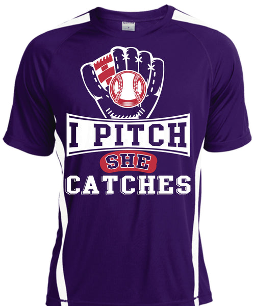 I Pitch She Catch T Shirt, I Love Baseball T Shirt, Cool Shirt