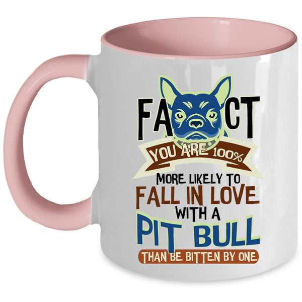 Cute Pit Bull Lovers Coffee Mug, Fall In Love With A Pit Bull Accent Mug