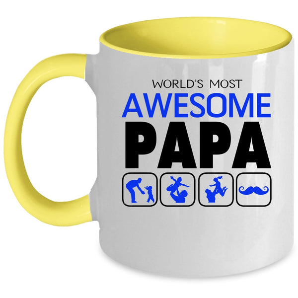 Awesome Papa Coffee Mug, World's Most Awesome Papa Accent Mug