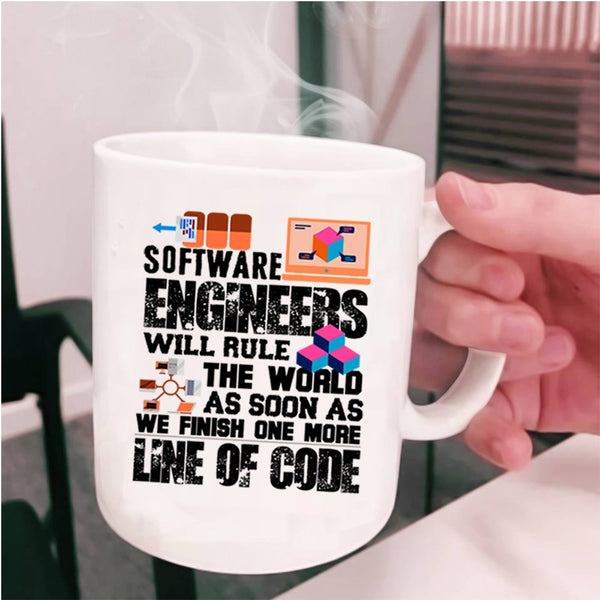 We Finish One More Line Of Code Coffee Mug, Software Engineer Cup