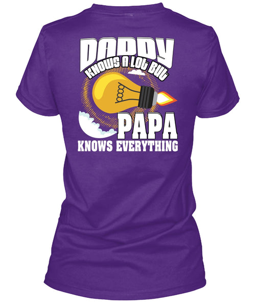 Daddy Knows A Lot T Shirt, Papa Knows Everything T Shirt