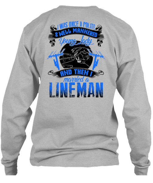 I Married A Lineman T Shirt, I Love Lineman T Shirt