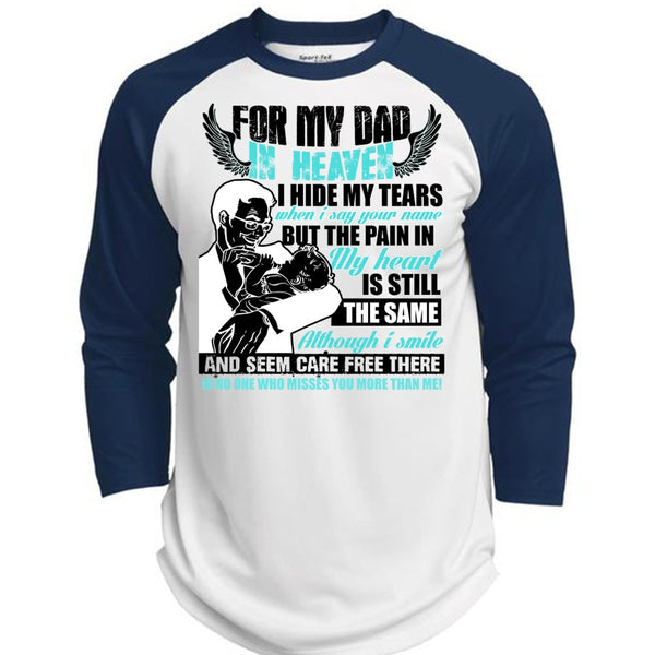 For My Dad In Heaven T Shirt, I Love My Dad T Shirt, Awesome T-Shirts  (Polyester Game Baseball Jersey)