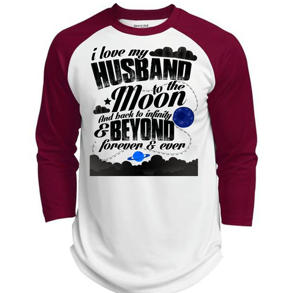 I Love My Husband T Shirt, Moon And Back T Shirt, Awesome T-Shirts  (Polyester Game Baseball Jersey)