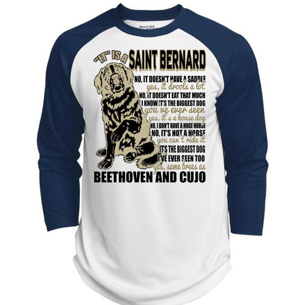 It Is A Saint Bernard T Shirt, I Love My Dog T Shirt, Awesome T-Shirts  (Polyester Game Baseball Jersey)