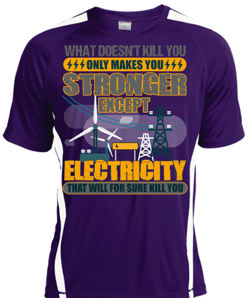 Stronger Except Electricity T Shirt, I Love Electrician T Shirt, Cool Shirt
