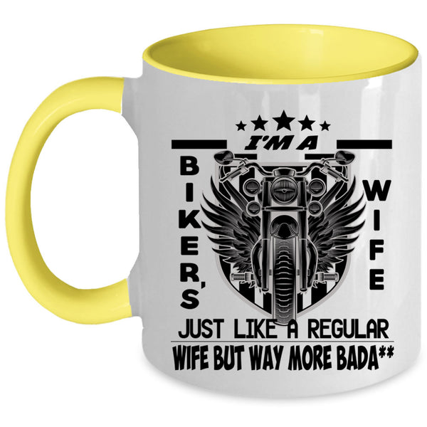 Reagular Wife Coffee Mug, I'm A Biker's Wife Accent Mug