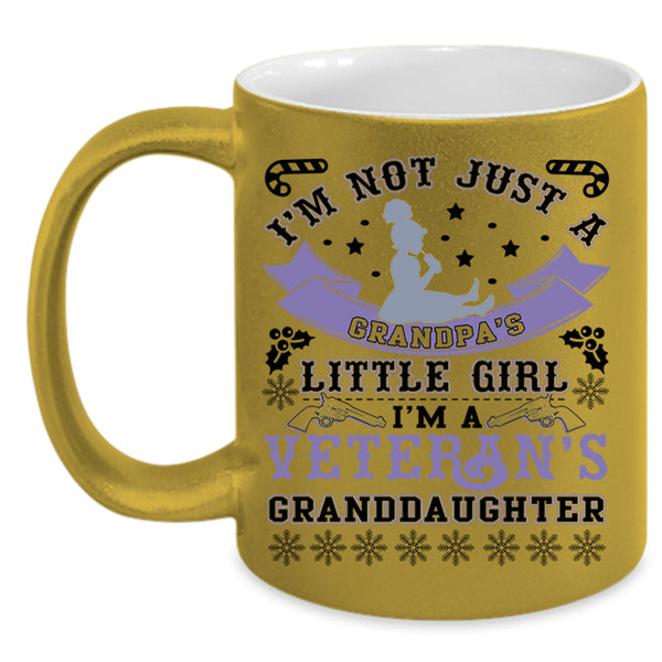 Cute Veteran Coffee Mug, I'm A Veteran's Granddaughter Accent Mug