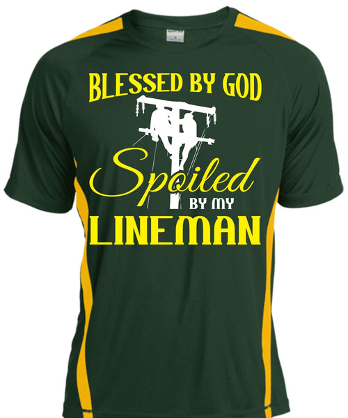 Blessed By God Spoiled By My Lineman T Shirt, Career T Shirt