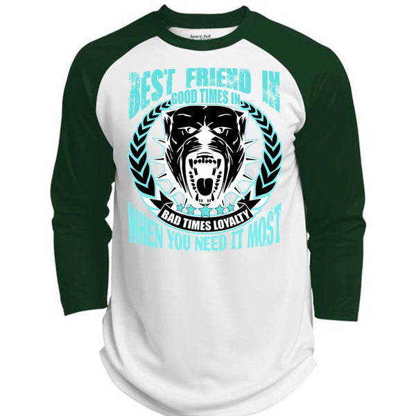 Best Friend In Good Times T Shirt, I Love Pit Bull T Shirt, Awesome T-Shirts  (Polyester Game Baseball Jersey)