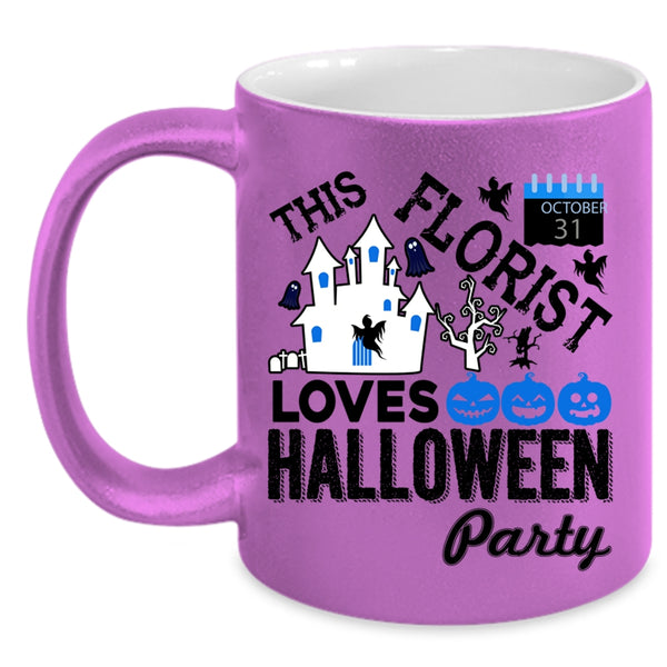 Scary Coffee Mug, This Florist Loves Halloween Party Accent Mug