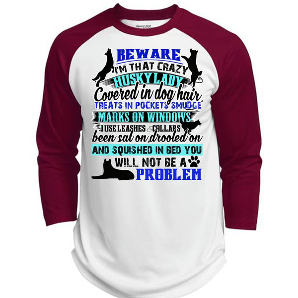 I'm That Crazy Husky Lady T Shirt, I Love My Dog T Shirt, Awesome T-Shirts  (Polyester Game Baseball Jersey)