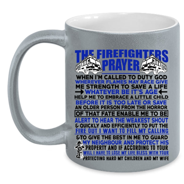 Cute Fireman Coffee Mug, The Firefighters Prayer Accent Mug