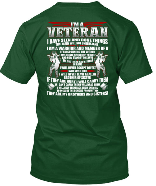I'm A Veteran T Shirt, My Brothers And Sisters T Shirt