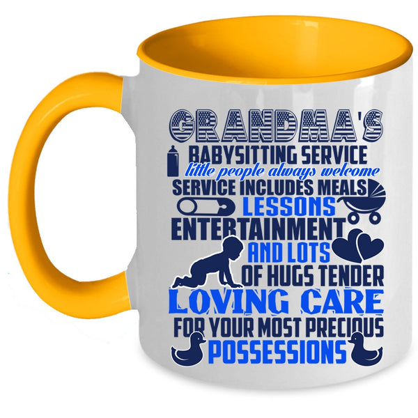 Grandma's Loveing Care Coffee Mug, Grandma's Babysitting Service Accent Mug
