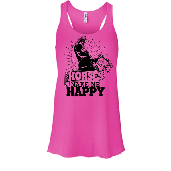Horses Make Me Happy T Shirt, Coolest Equestrian Tank Top