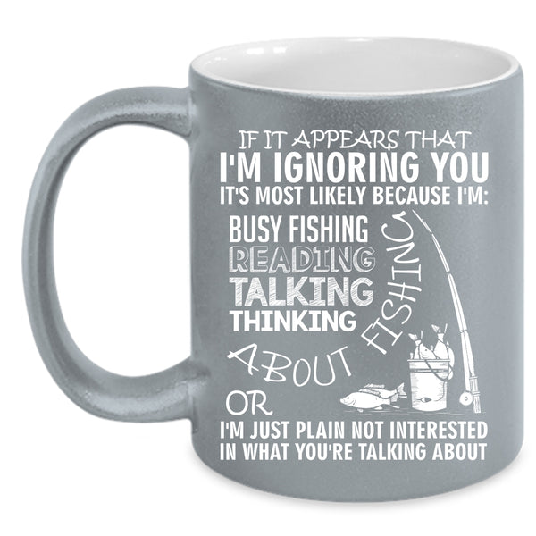 Reading About Fishing Coffee Mug, Talking About Fishing Coffee Cup