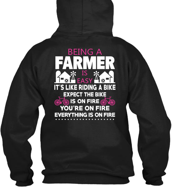 Being A Farmer Is Easy T Shirt, It's Like Riding A Bike T Shirt